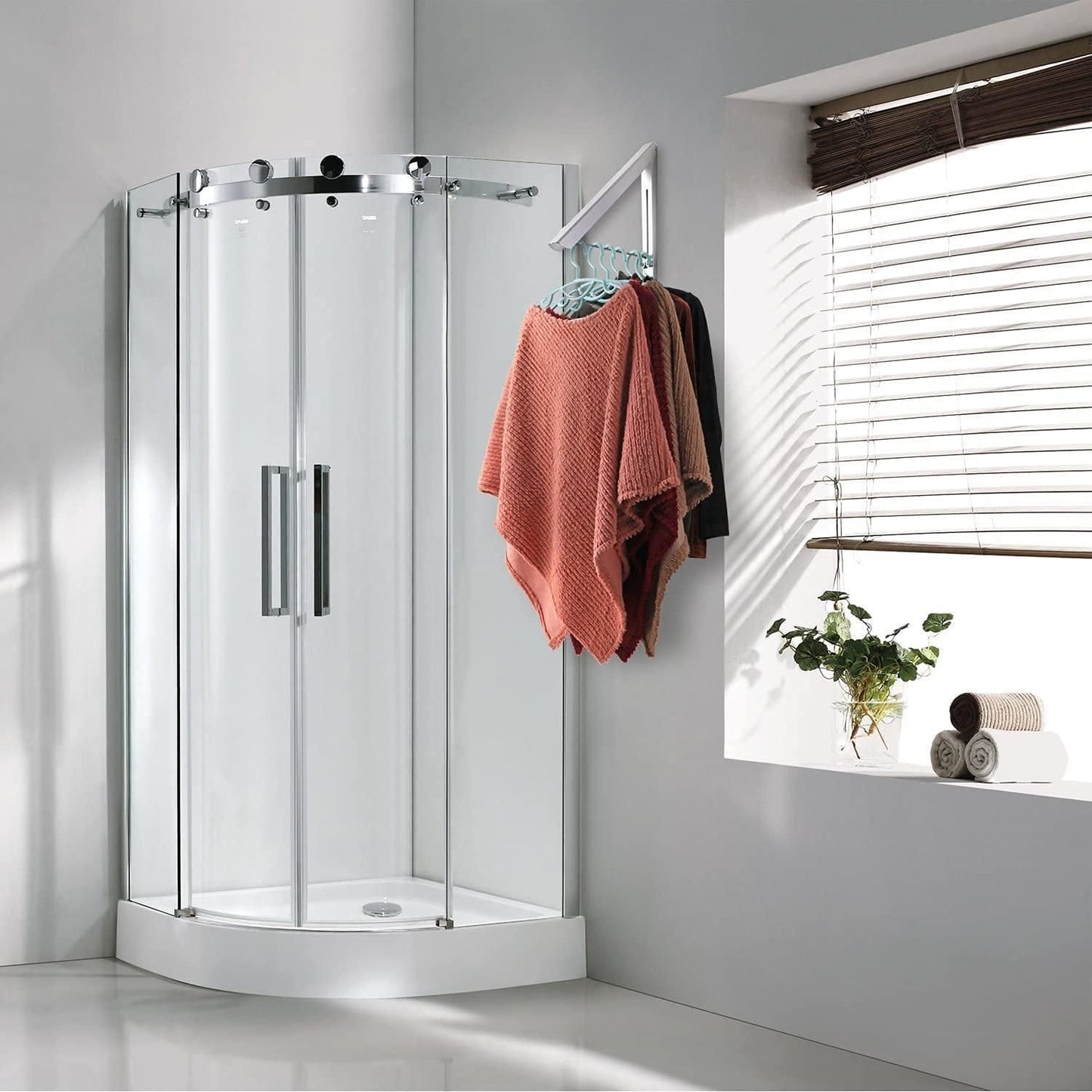 Folding Clothes Hanger Concealed Clothes Rack Invisible Drilling Folding Wall Hanger