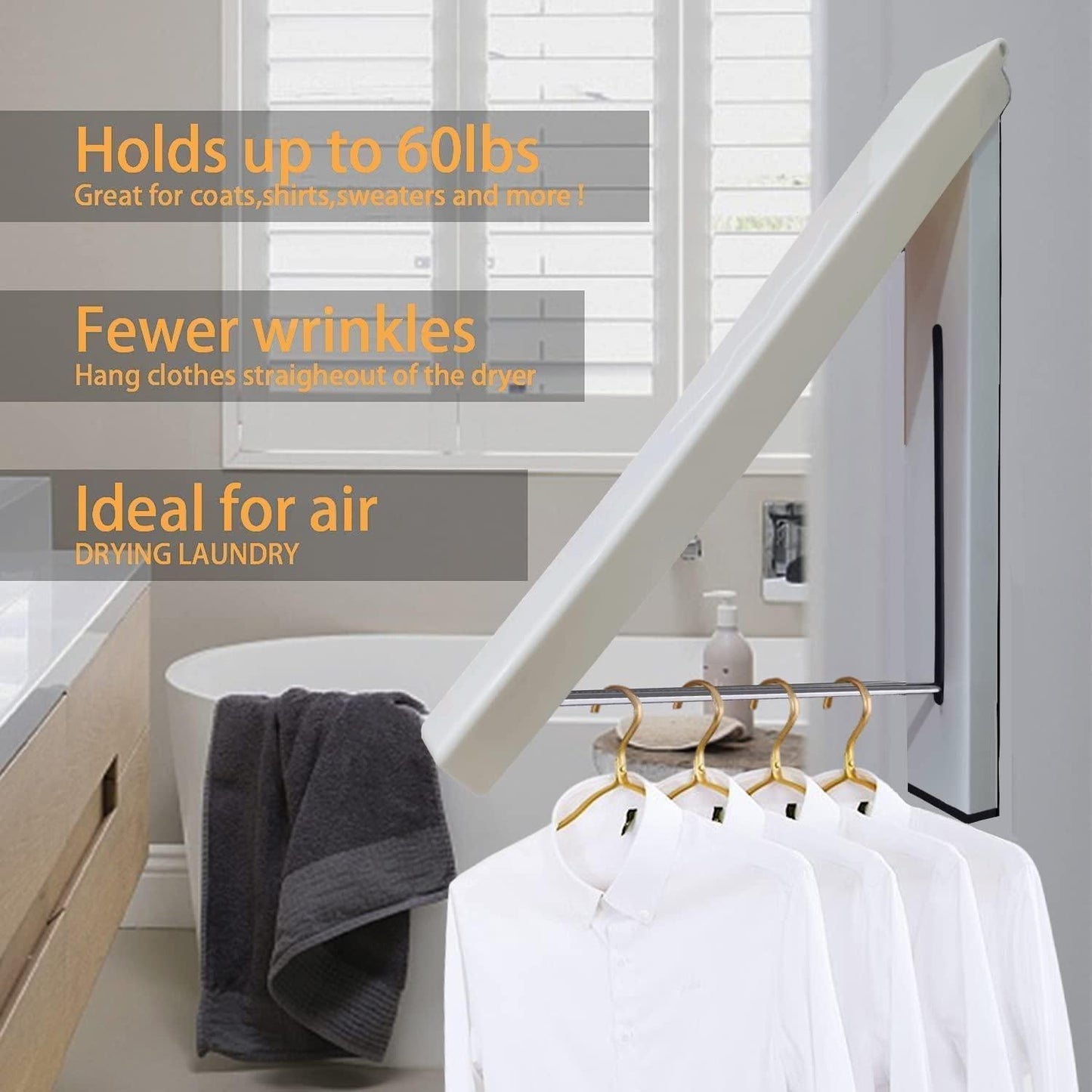 Folding Clothes Hanger Concealed Clothes Rack Invisible Drilling Folding Wall Hanger